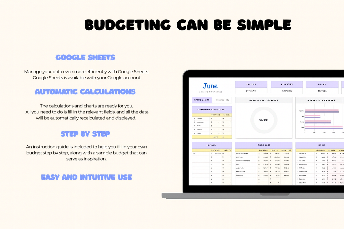 Budgeting template for Excel & Google sheets (all currencies)